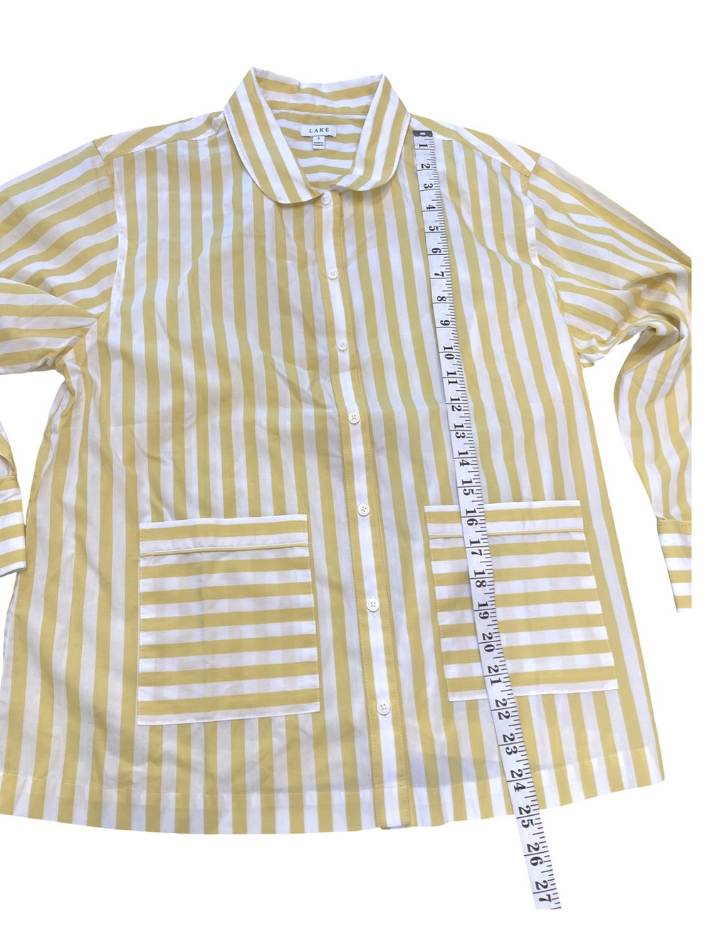 Lake Pajamas Yellow and White Striped Cotton PJ Set - "mama" Embroidered - Picture 4 of 9